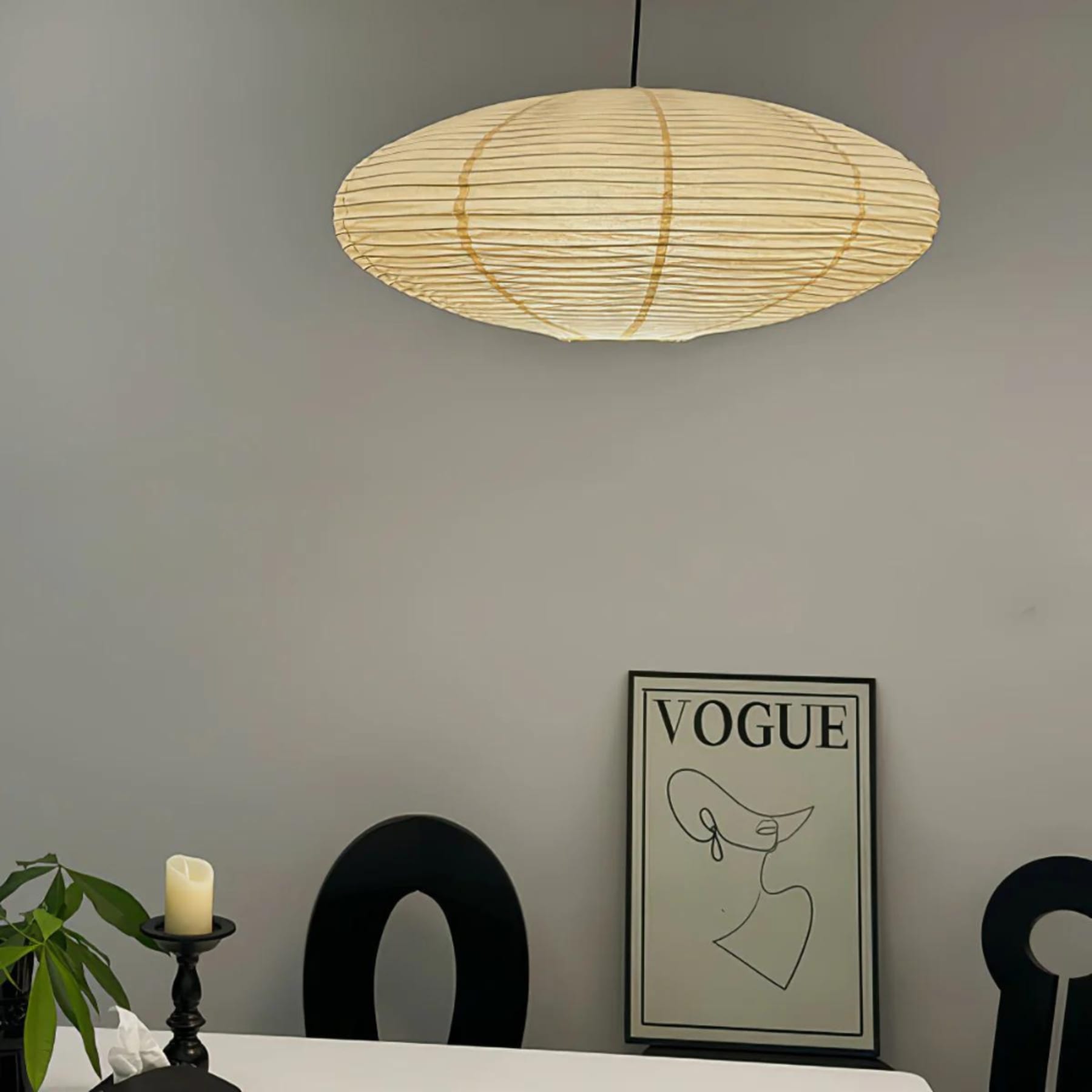 Bohemian Rattan Pendant Light With Xuan Paper Shade for Living Room — Greenwich Home & Living