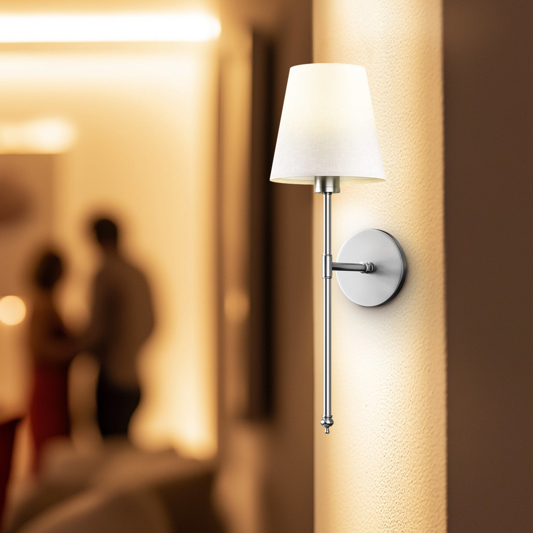Transitional Aluminum Wall Light With Rechargeable Remote-Control Bulb — Greenwich Home & Living