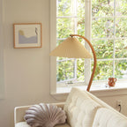 Scandinavian Wood Floor Lamp With Fabric Shade for Living Room — Greenwich Home & Living