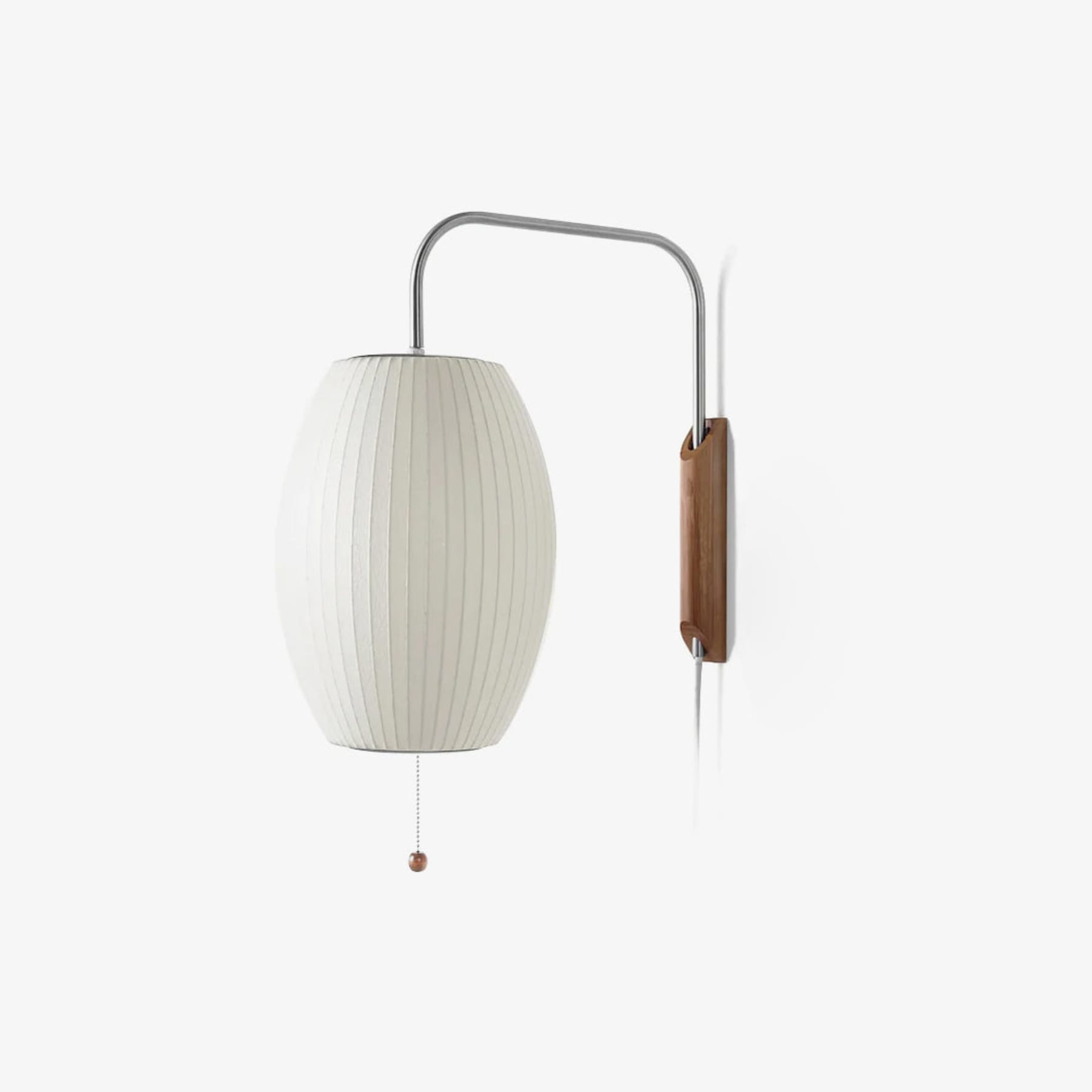 Modern Silk and Walnut Wood Wall Light for Bedroom and Living Room — Greenwich Home & Living