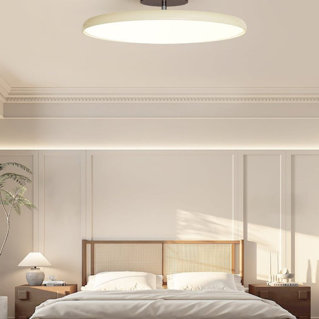 Retro Metal Semi-Flush Mount Ceiling Light With Three-Color Light — Greenwich Home & Living