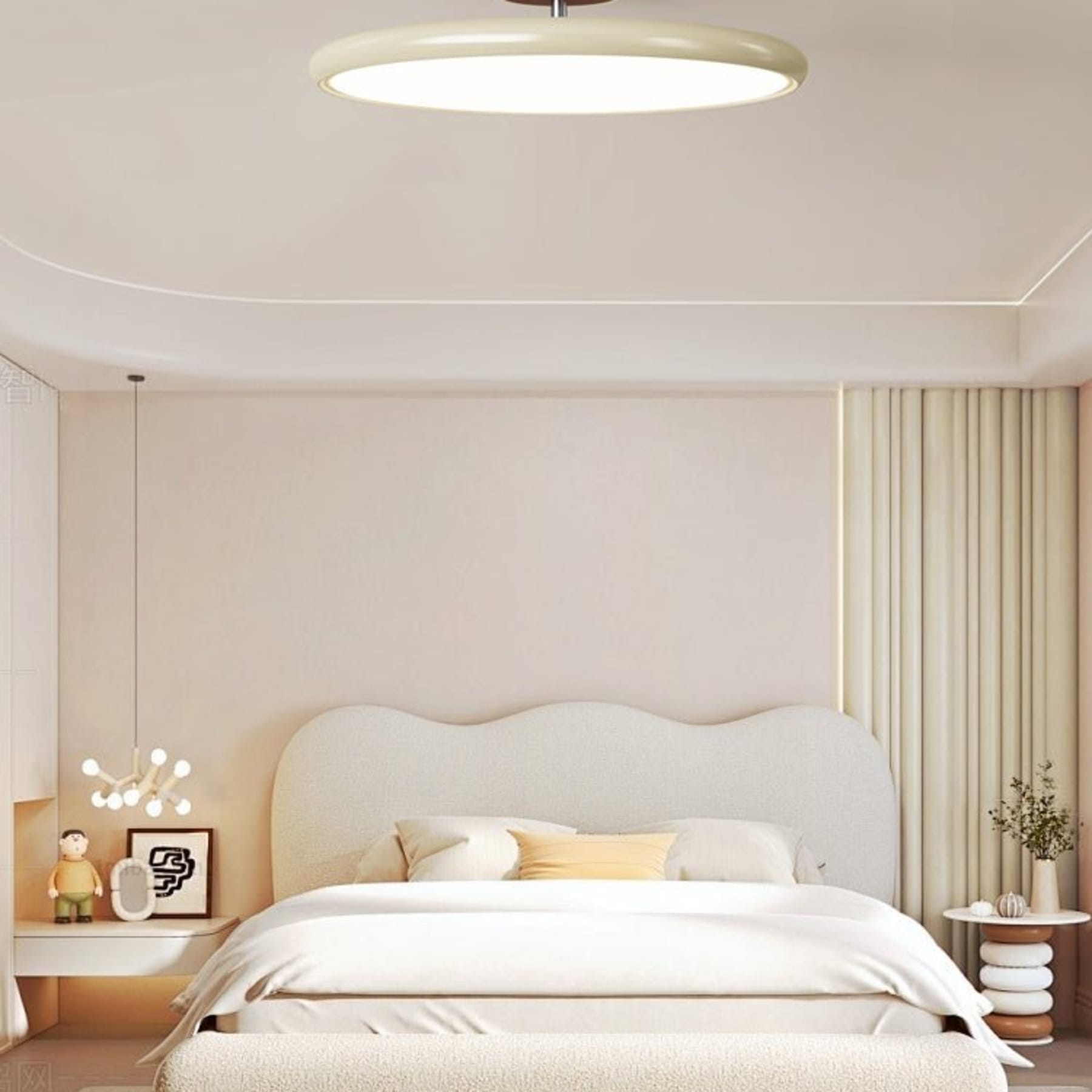 Retro Metal Semi-Flush Mount Ceiling Light With Three-Color Light — Greenwich Home & Living