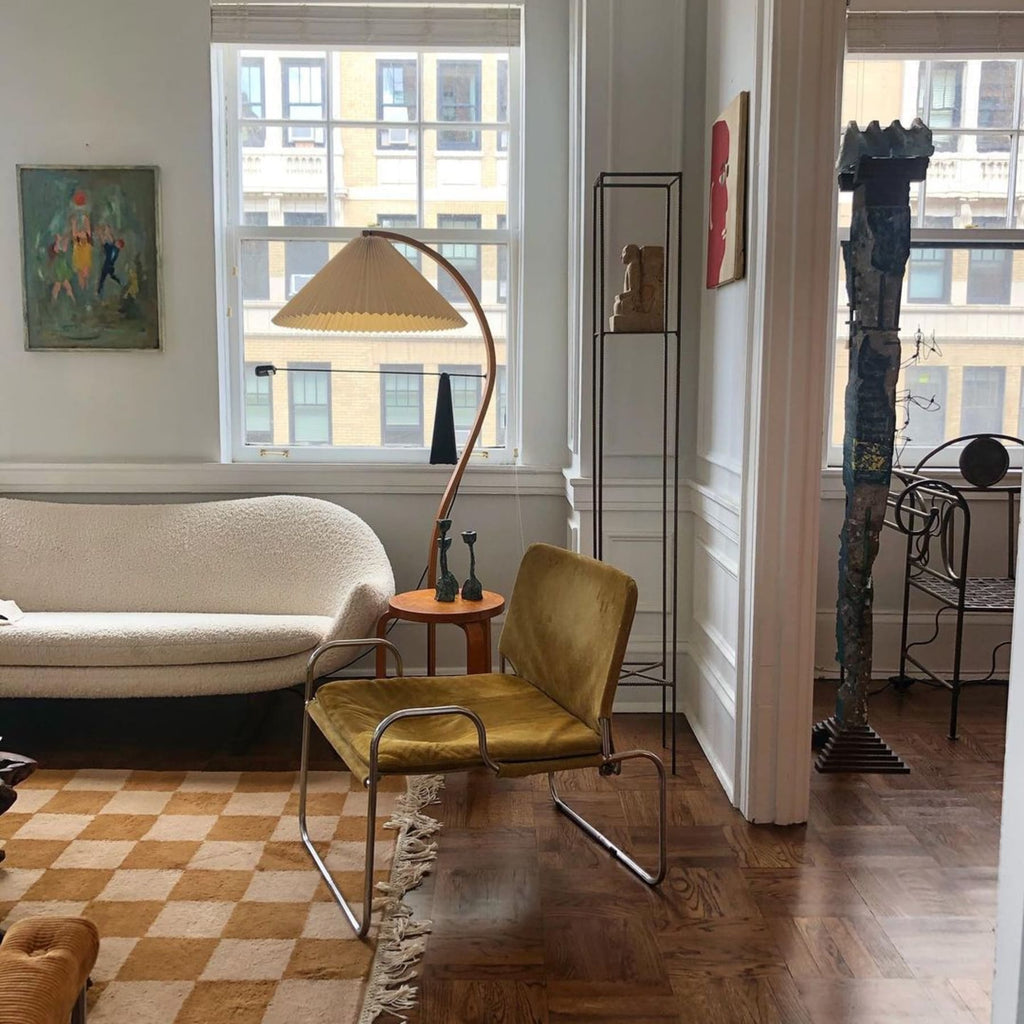 Scandinavian Wood Floor Lamp With Fabric Shade for Living Room — Greenwich Home & Living