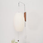 Modern Silk and Walnut Wood Wall Light for Bedroom and Living Room — Greenwich Home & Living