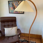 Scandinavian Wood Floor Lamp With Fabric Shade for Living Room — Greenwich Home & Living