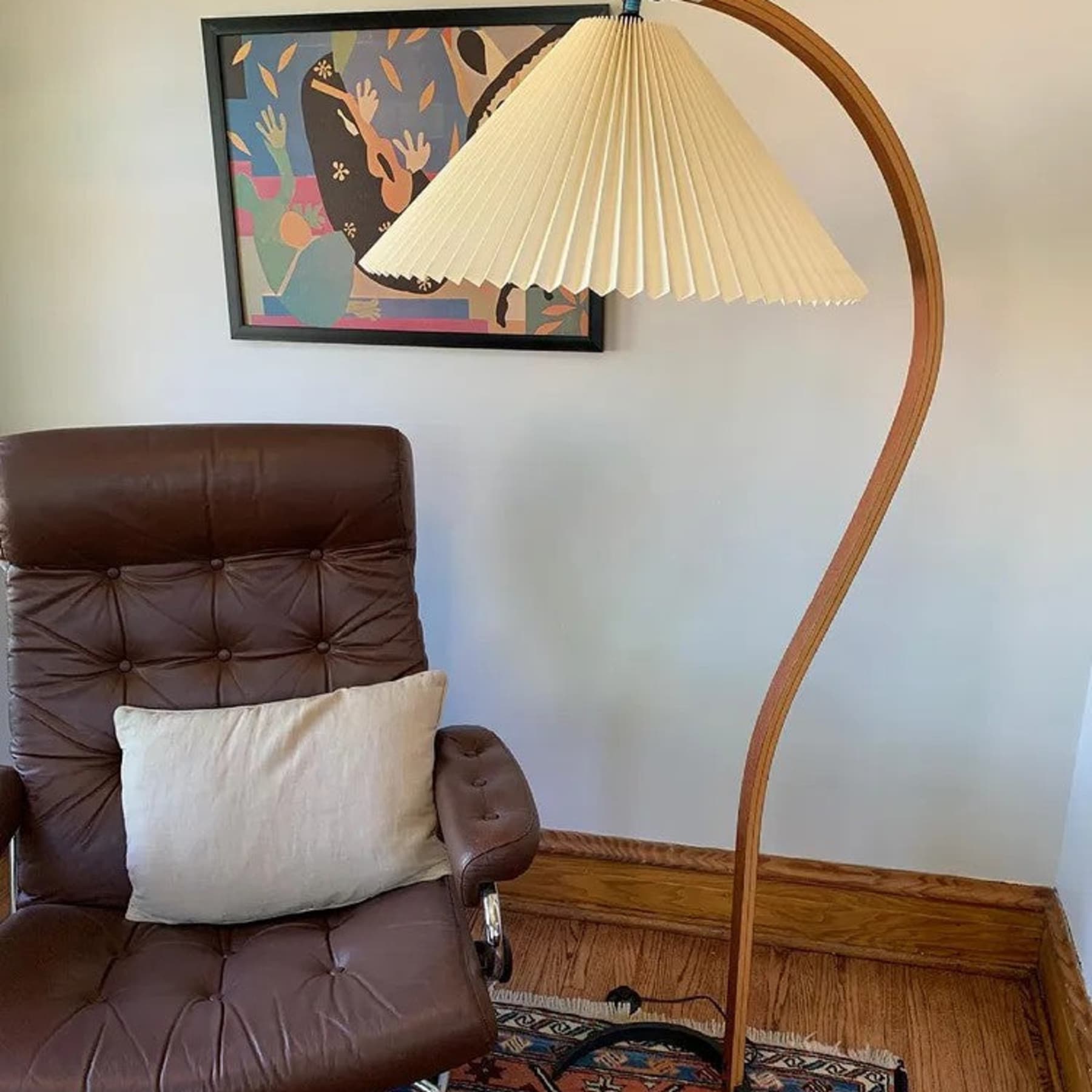 Scandinavian Wood Floor Lamp With Fabric Shade for Living Room — Greenwich Home & Living