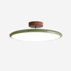 Retro Metal Semi-Flush Mount Ceiling Light With Three-Color Light in Green — Greenwich Home & Living
