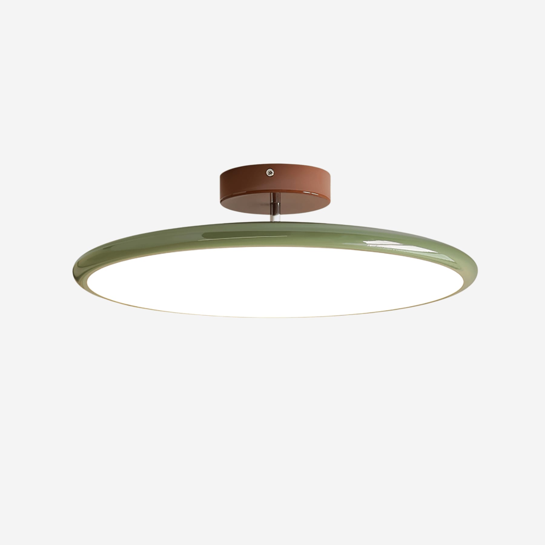 Retro Metal Semi-Flush Mount Ceiling Light With Three-Color Light in Green — Greenwich Home & Living