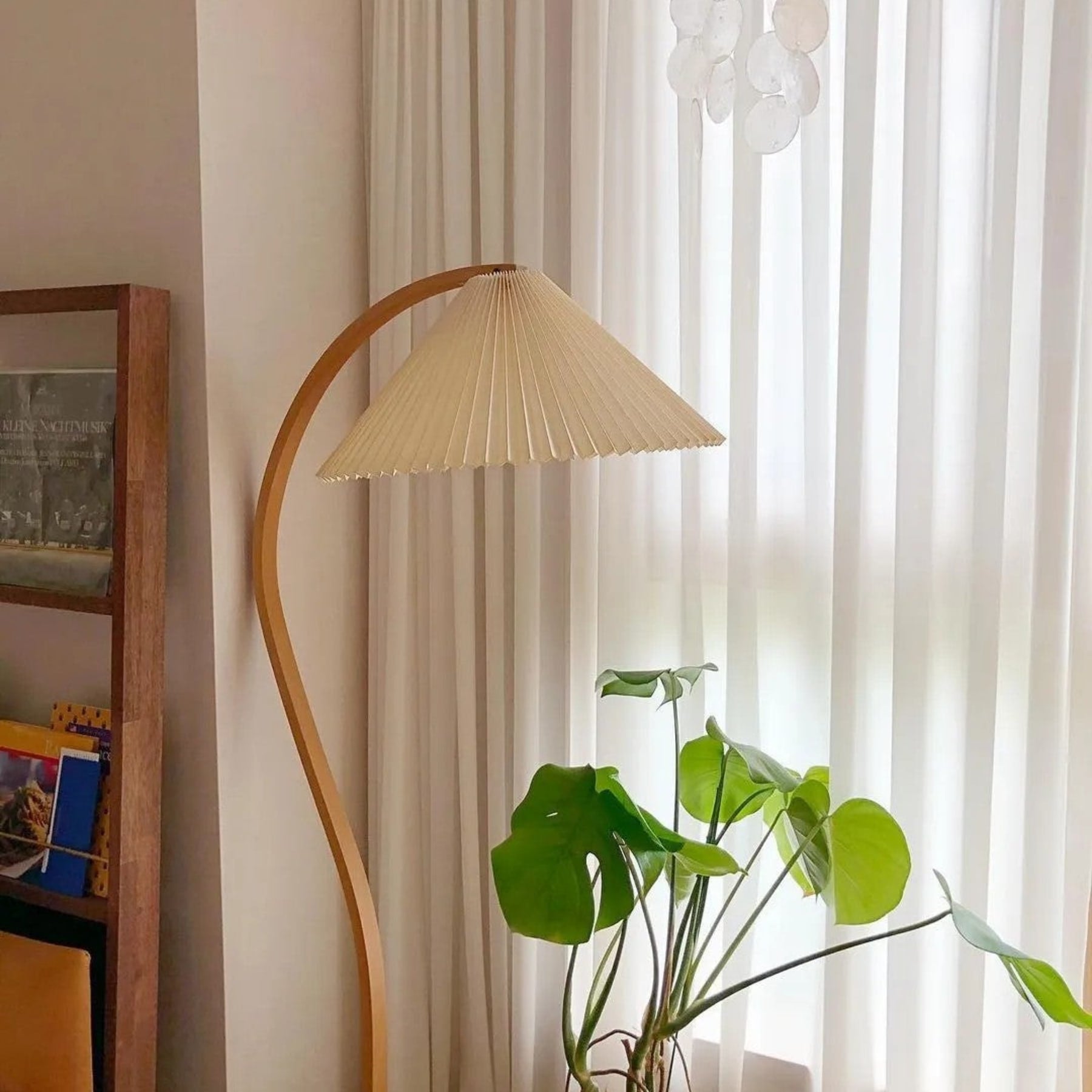 Scandinavian Wood Floor Lamp With Fabric Shade for Living Room — Greenwich Home & Living