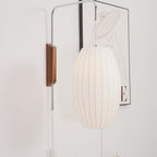 Modern Silk and Walnut Wood Wall Light for Bedroom and Living Room — Greenwich Home & Living