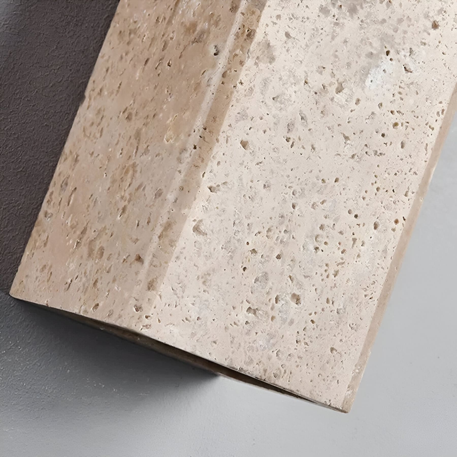 Minimalist Travertine Stone Square Wall Light With Warm LED Glow — Greenwich Home & Living