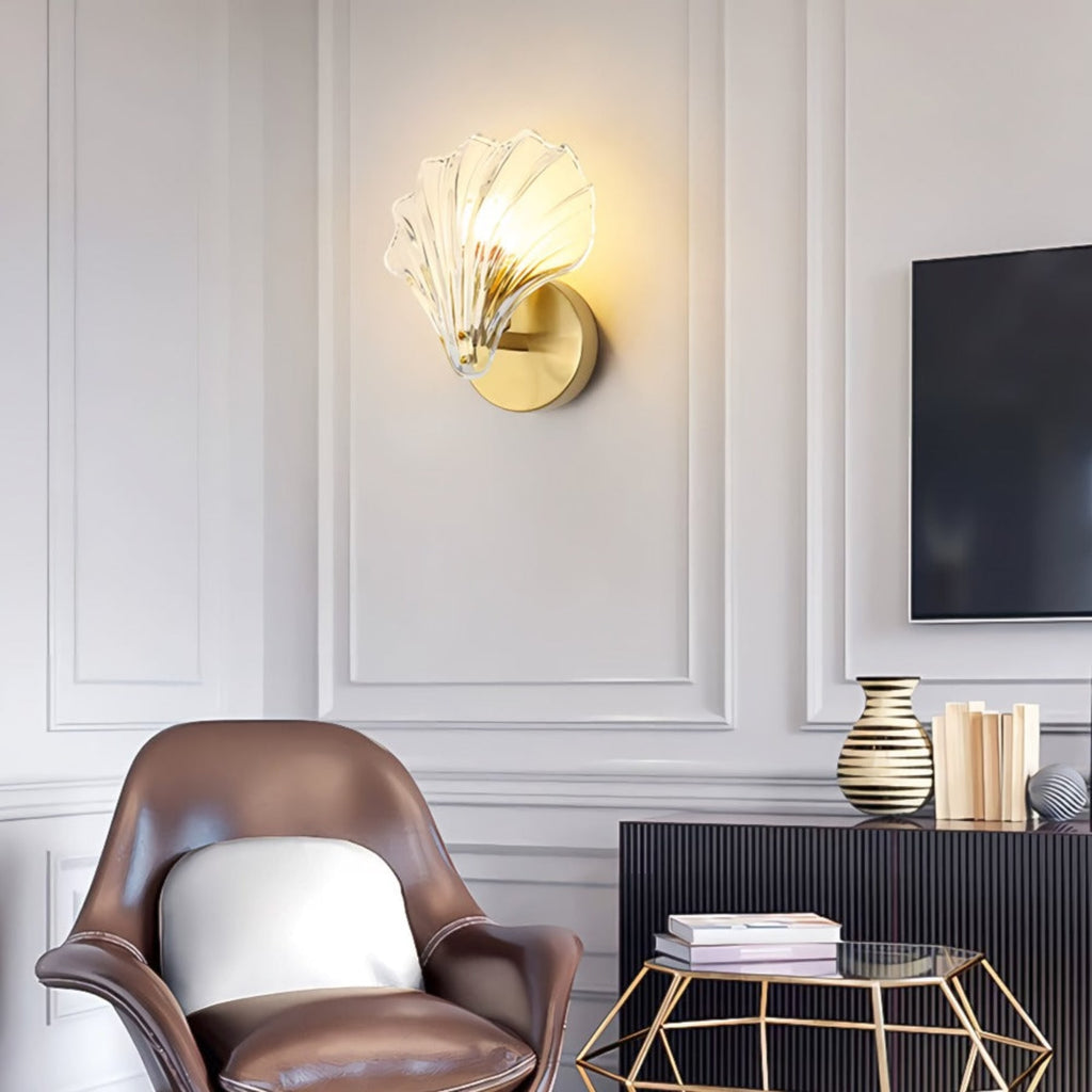 Contemporary Glass Wall Light With Warm Glow for Living Room — Greenwich Home & Living