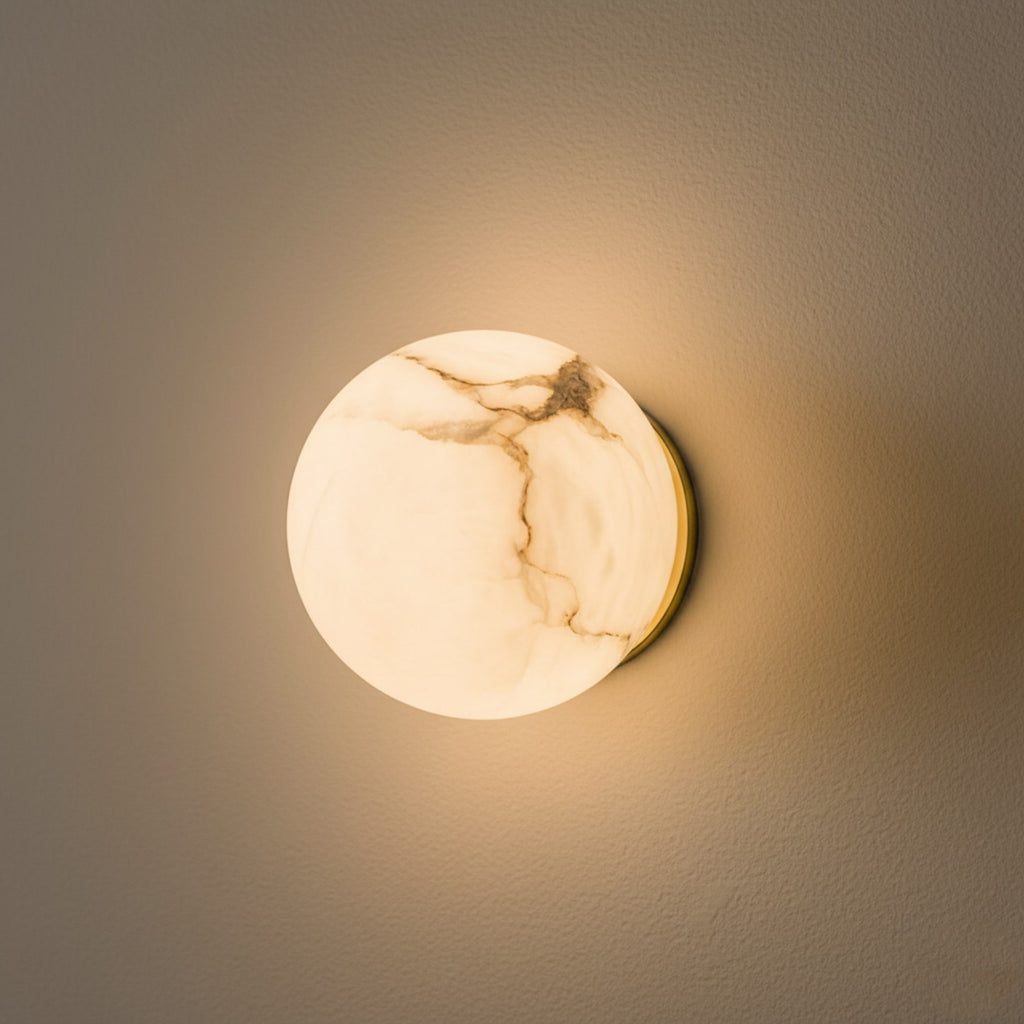 Contemporary Marble Wall Light With Warm Glow — Greenwich Home & Living