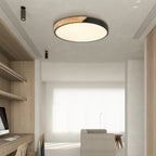 Scandinavian Wood Flush Mount Ceiling Light With Remote Dimming for Living Room — Greenwich Home & Living