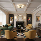 Traditional Brass and Glass Flush Mount Ceiling Light for Living Room — Greenwich Home & Living