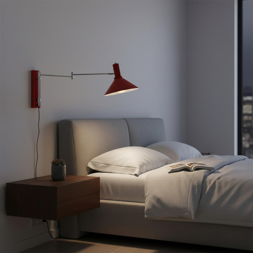 Retro Metal Wall Light With Tri-Color Lighting for Bedroom — Greenwich Home & Living