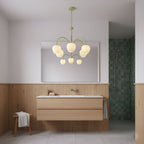 Retro Metal and Glass Chandelier With Selectable Color Light for Living and Dining Rooms — Greenwich Home & Living
