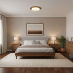 Scandinavian Wood Flush Mount Ceiling Light With Adjustable Color Temperature — Greenwich Home & Living