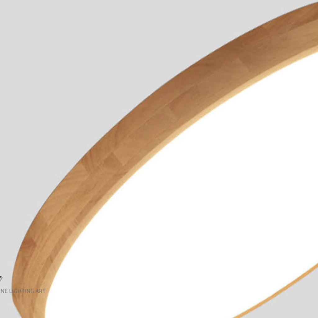 Scandinavian Wood Flush Mount Ceiling Light With Tri-Color Dimming — Greenwich Home & Living