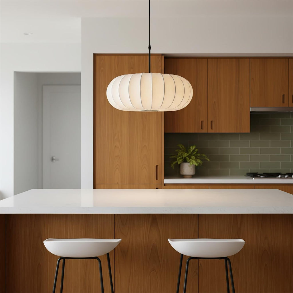 Modern Silk Fabric Pendant Light With Adjustable Color Temperature — Greenwich Home & Living