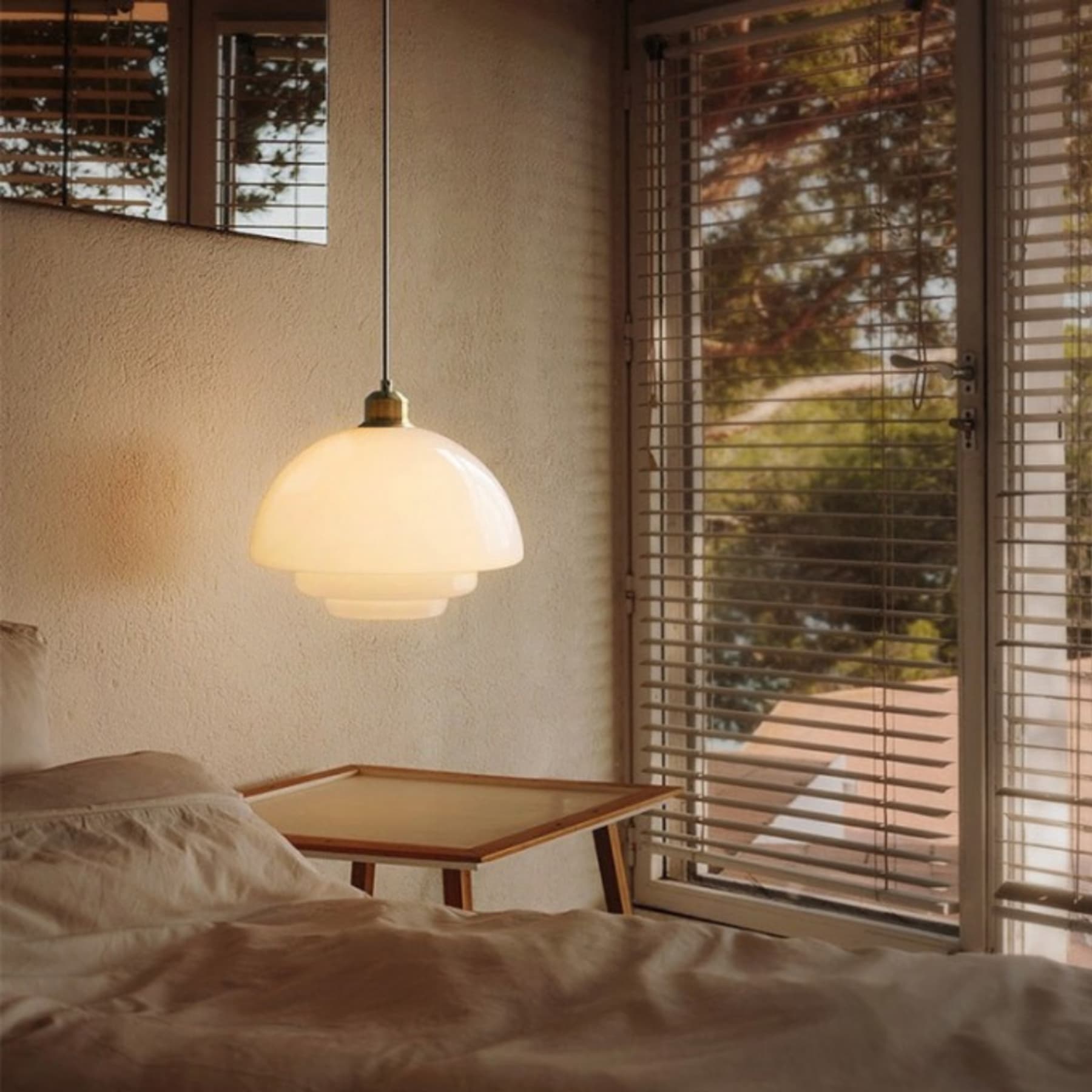 Retro Glass Pendant Light With Warm White Bulb Included for Dining Room — Greenwich Home & Living