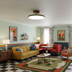 Retro Metal Semi-Flush Mount Ceiling Light With Three-Color Light — Greenwich Home & Living