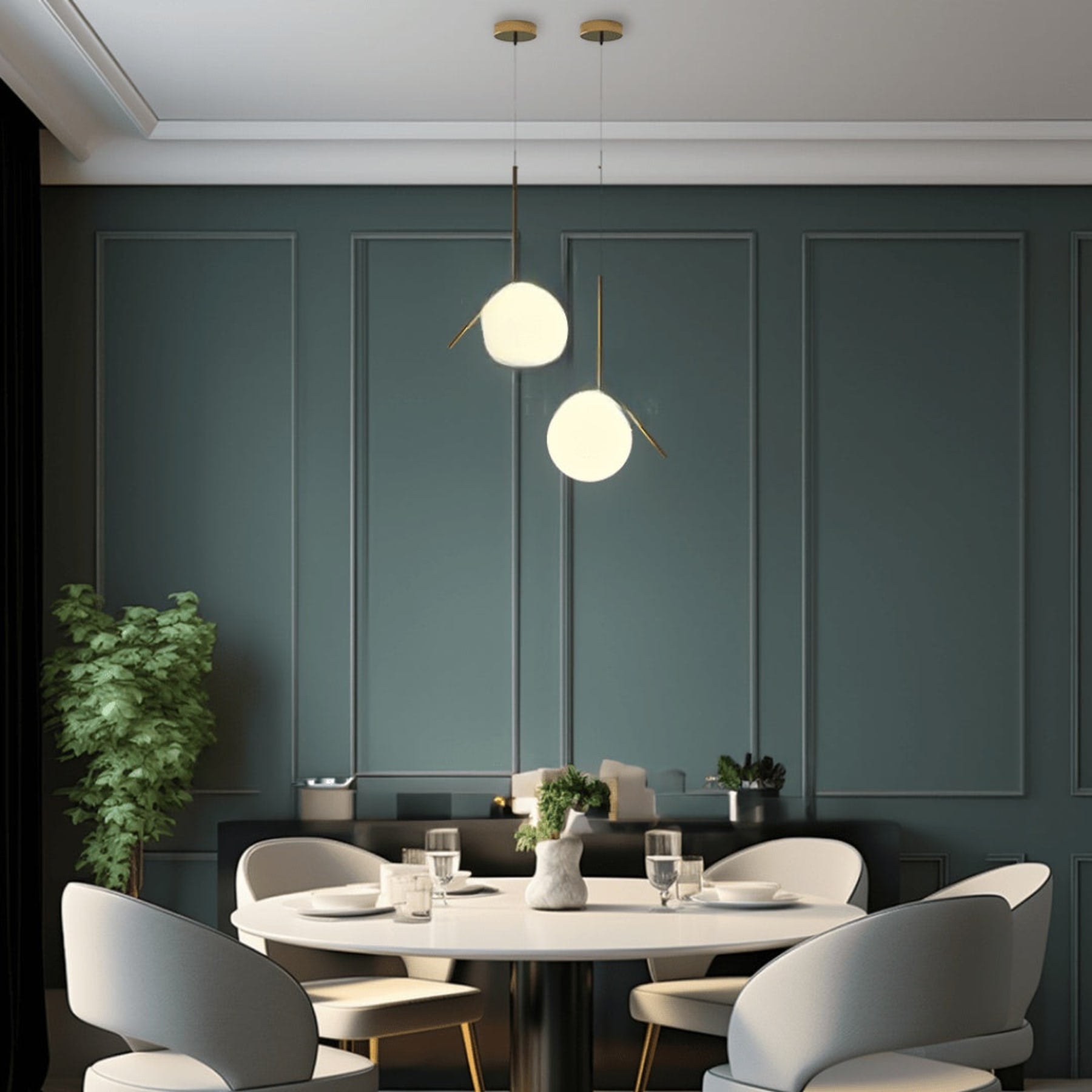 Modern Aluminum Pendant Light With Dual-Color LED for Dining Room in Style C - 25cm (10″) × 39cm (15″) × 15cm (6″) — Greenwich Home & Living