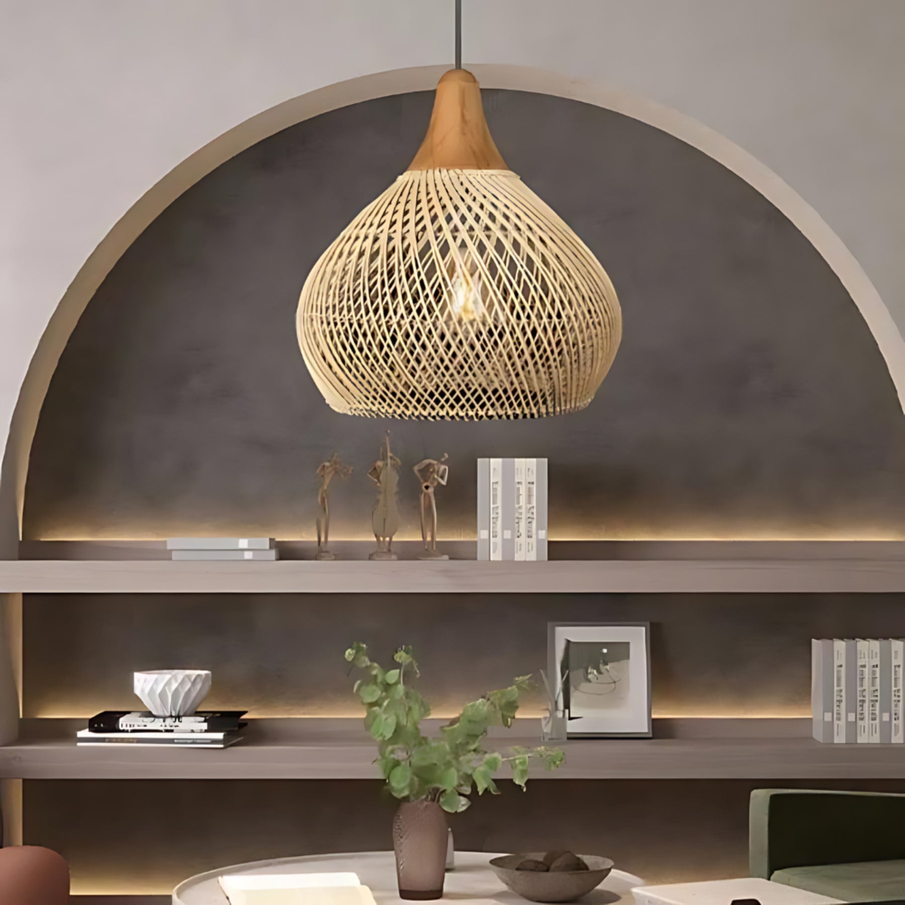 Woven Rattan Bohemian Pendant Light for Living and Dining Rooms — Greenwich Home & Living