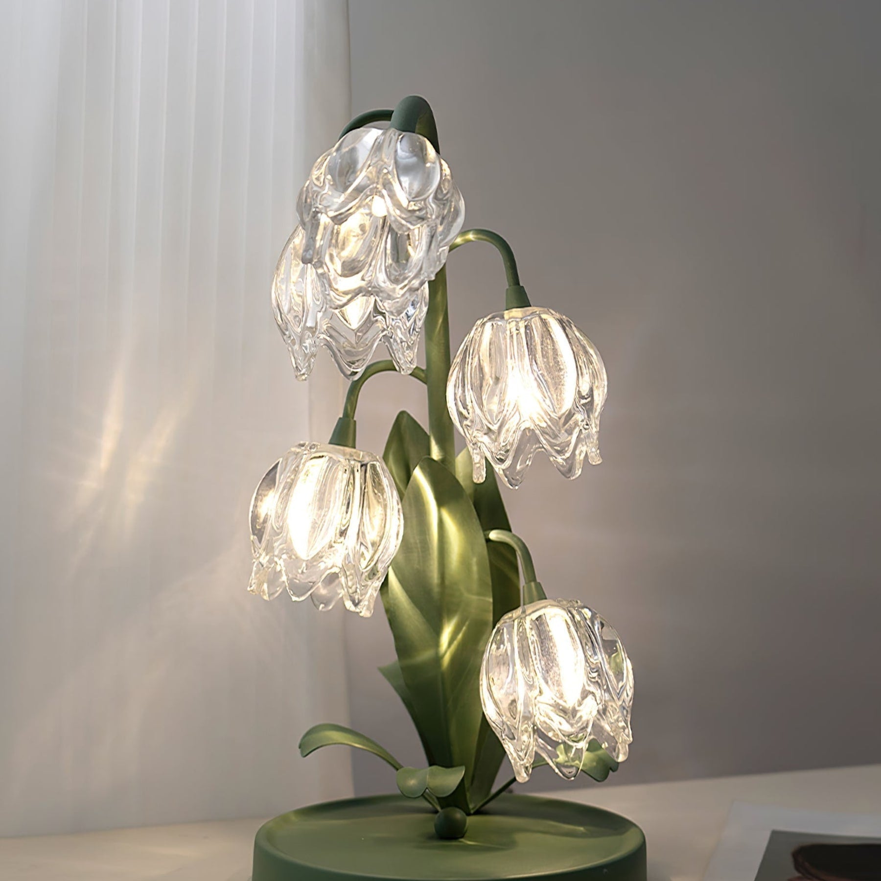 Contemporary Glass Table Lamp With USB Power for Living Room and Bedroom — Greenwich Home & Living