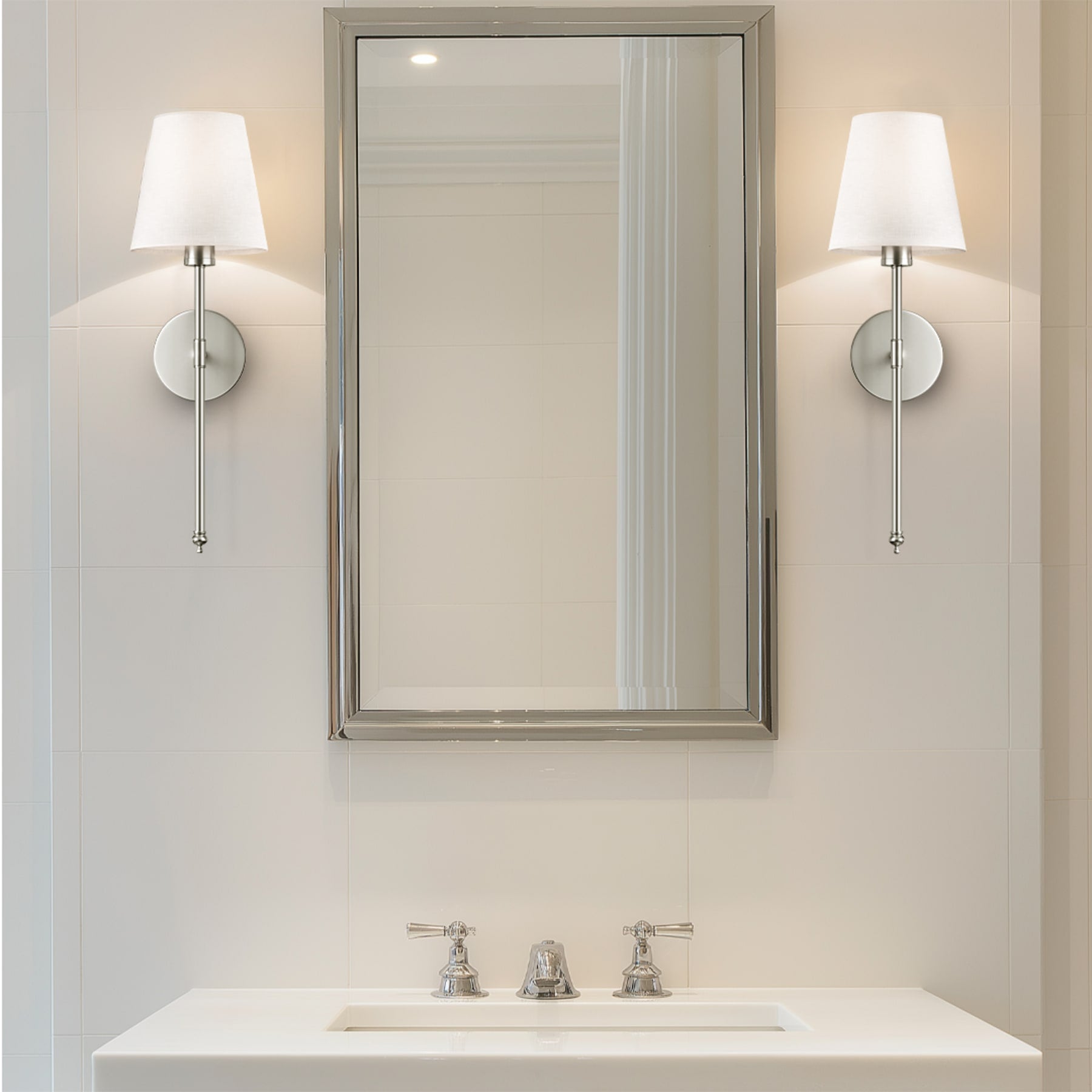 Transitional Aluminum Wall Light With Rechargeable Remote-Control Bulb — Greenwich Home & Living