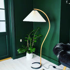 Scandinavian Wood Floor Lamp With Fabric Shade for Living Room — Greenwich Home & Living