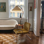 Scandinavian Wood Floor Lamp With Fabric Shade for Living Room — Greenwich Home & Living
