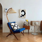 Scandinavian Wood Floor Lamp With Fabric Shade for Living Room — Greenwich Home & Living