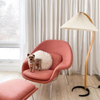 Scandinavian Wood Floor Lamp With Fabric Shade for Living Room — Greenwich Home & Living