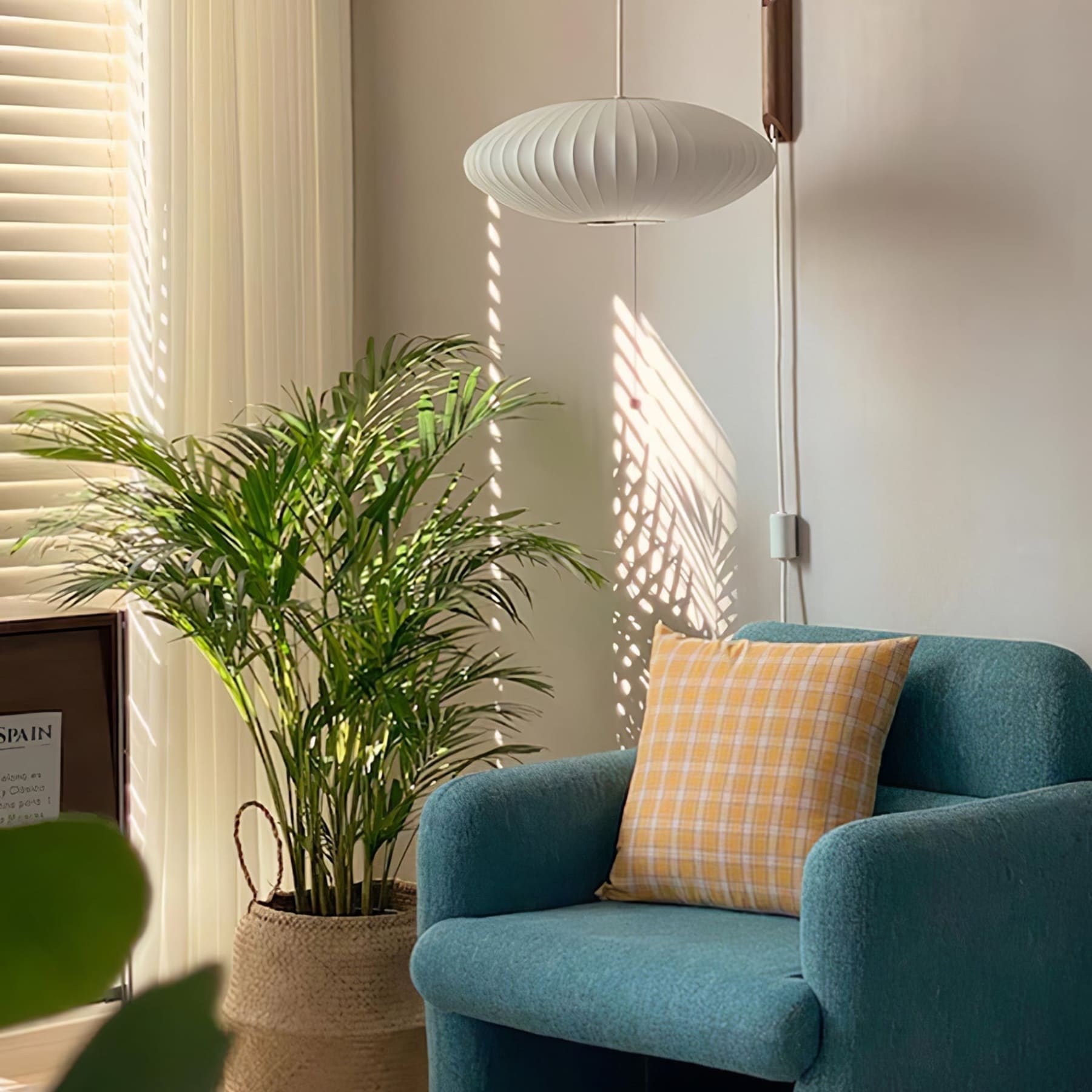 Modern Silk and Walnut Wood Wall Light for Bedroom and Living Room — Greenwich Home & Living