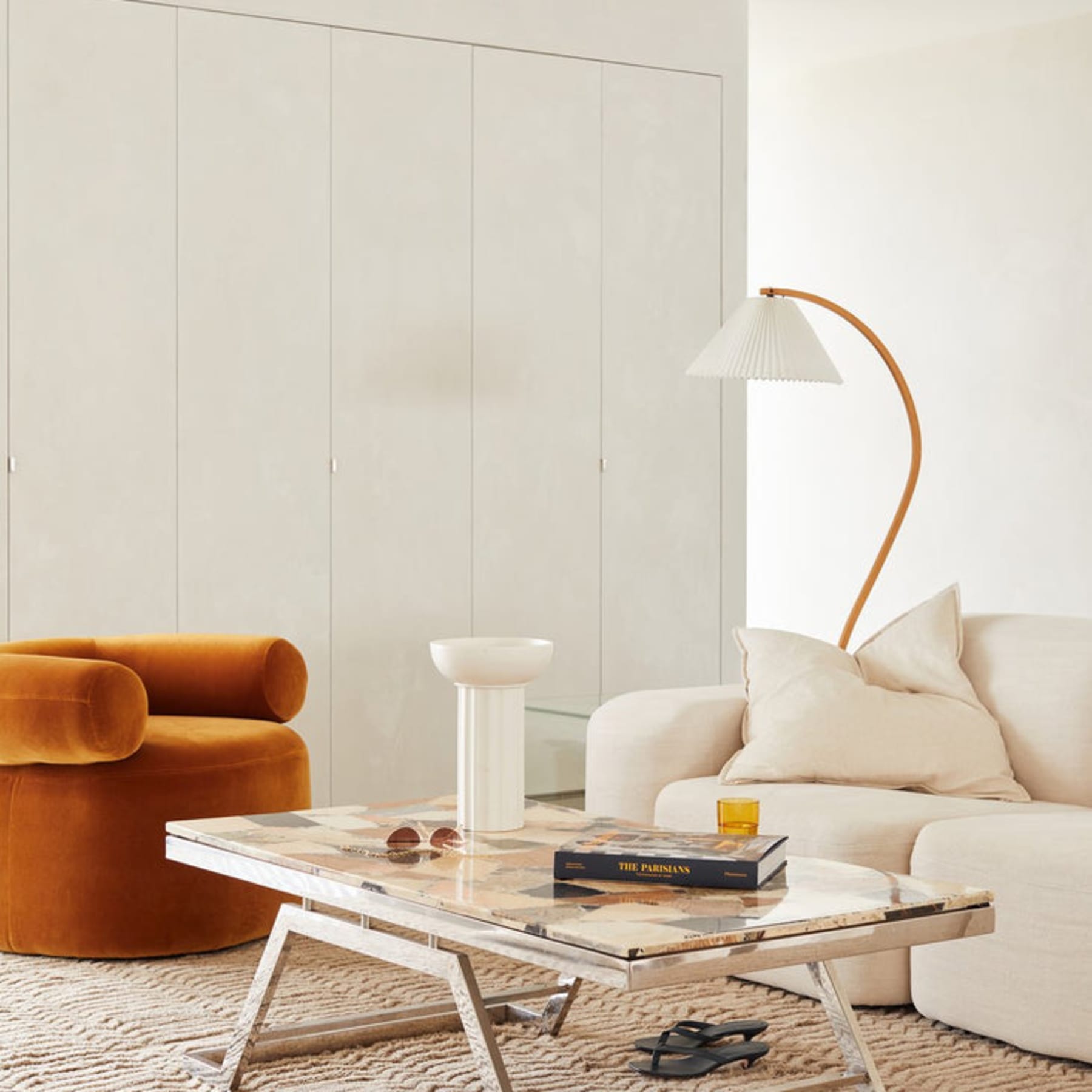Scandinavian Wood Floor Lamp With Fabric Shade for Living Room — Greenwich Home & Living