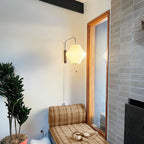 Modern Silk and Walnut Wood Wall Light for Bedroom and Living Room — Greenwich Home & Living