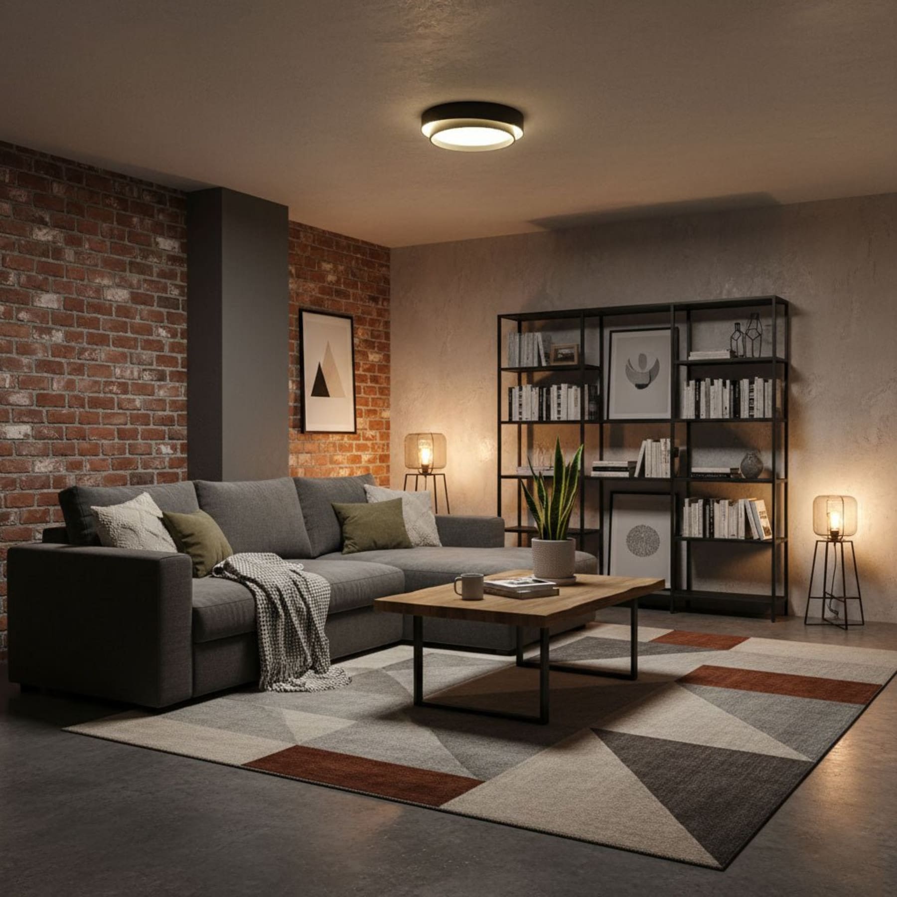 Minimalist Metal Flush Mount Ceiling Light With Bright Daylight LED — Greenwich Home & Living