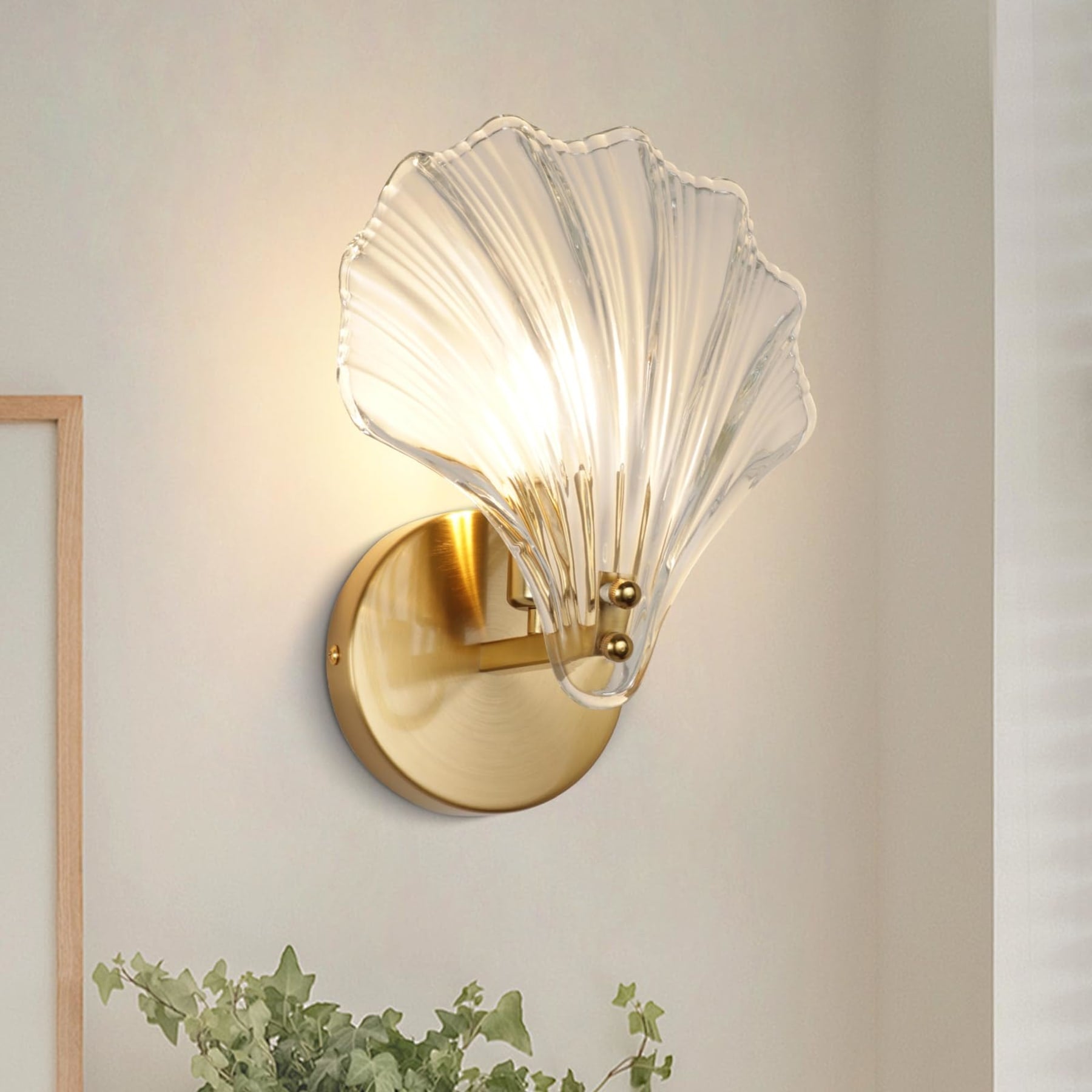 Contemporary Glass Wall Light With Warm Glow for Living Room — Greenwich Home & Living