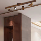 Modern Linear Walnut Wood Ceiling Light With Selectable Color Temperature — Greenwich Home & Living