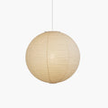 Minimalist Round Lantern Pendant Light With Warm Bulb Included for Living Room in White Shade & White Wires — Greenwich Home & Living