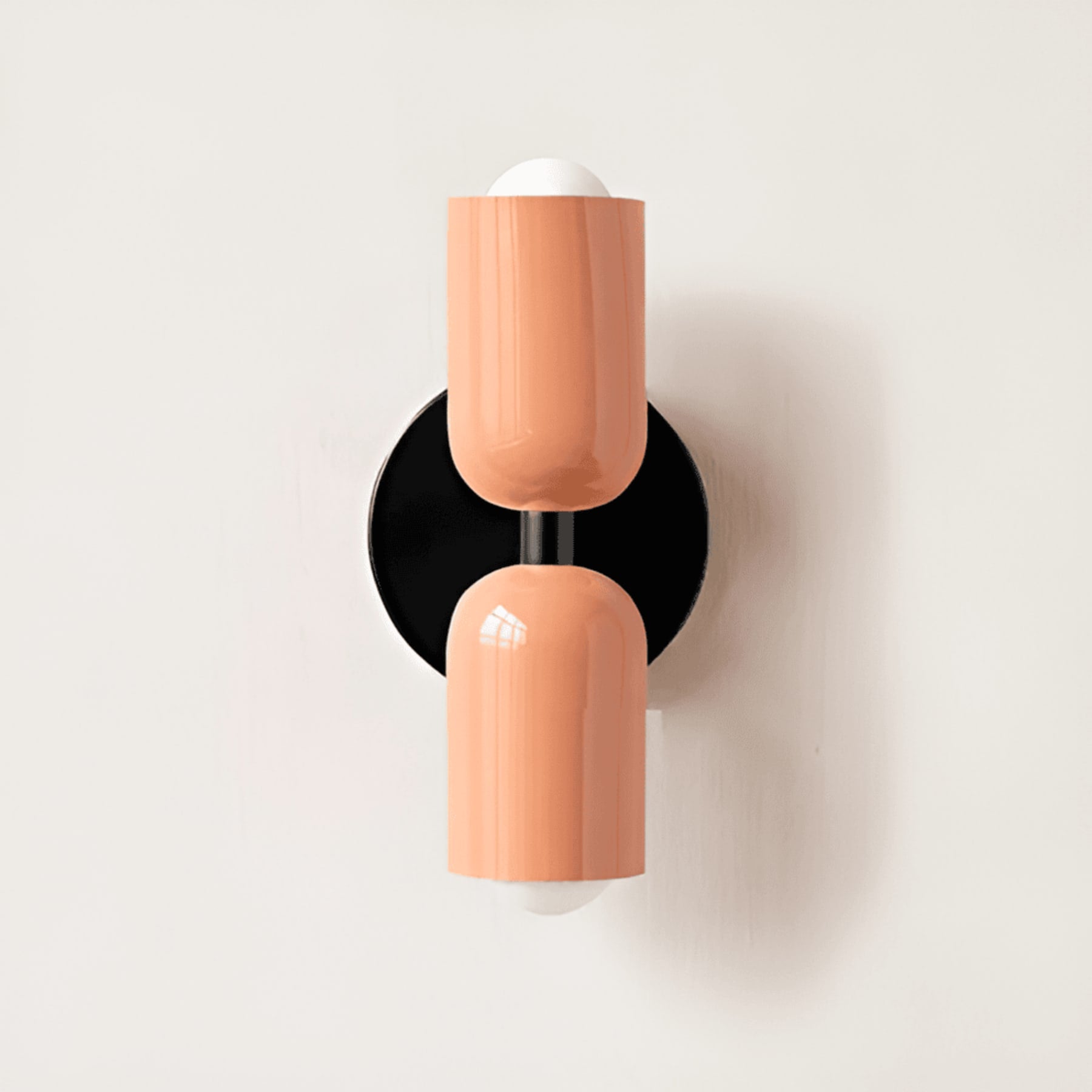 Modern Ceramic Wall Light for Living Room and Bedroom in Salmon/Salmon/Black — Greenwich Home & Living