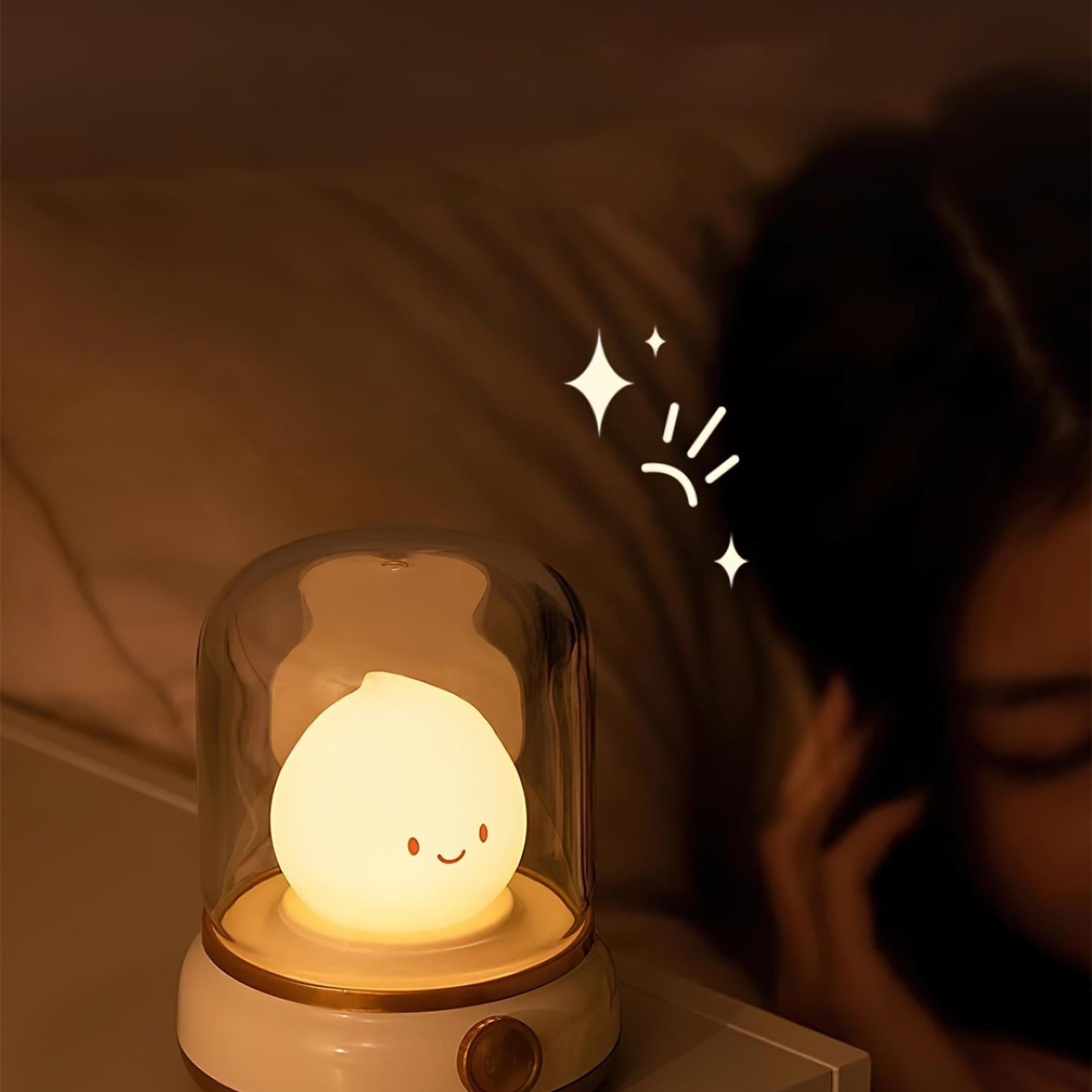 Matte Plastic Cordless Table Lamp With Warm White Light for Bedroom — Greenwich Home & Living