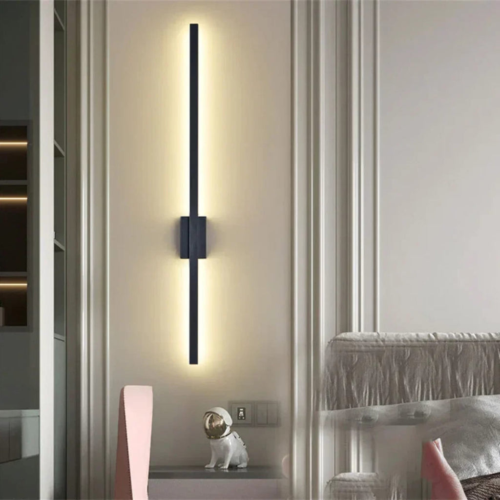 Minimalist Iron Linear Wall Light With Integrated LED for Living Room — Greenwich Home & Living