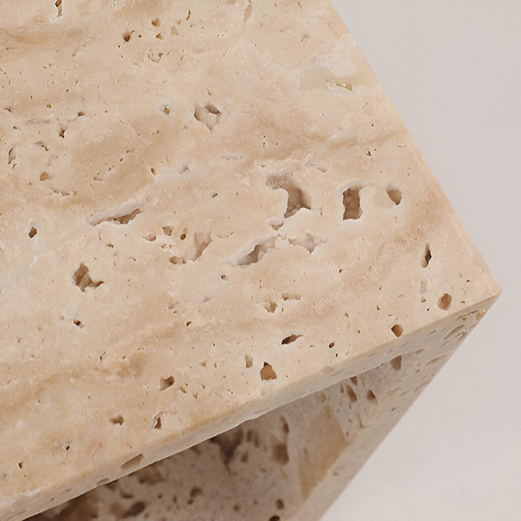 Minimalist Travertine Stone Square Wall Light With Warm LED Glow — Greenwich Home & Living
