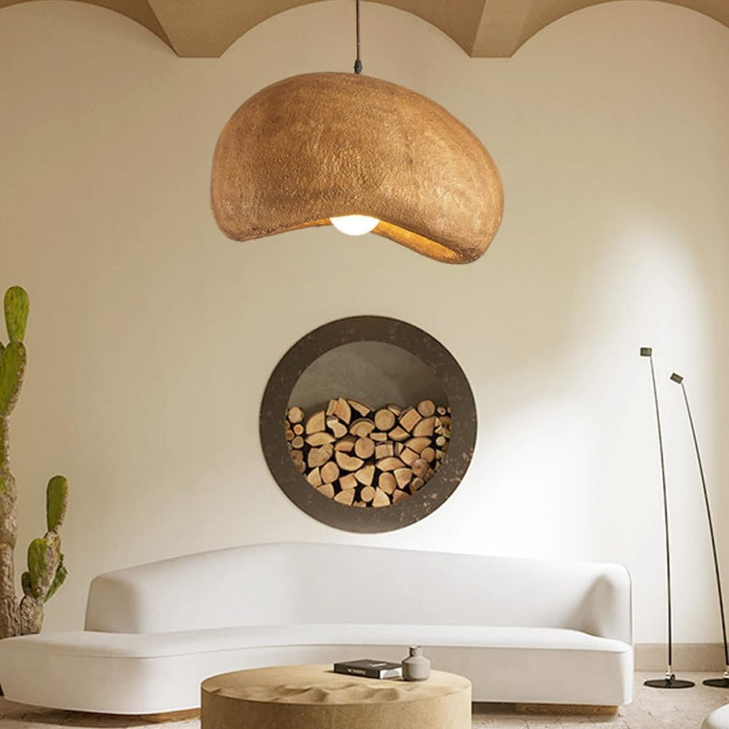 Rustic Resin Pendant Light With Tri-Color Light for Dining Room — Greenwich Home & Living