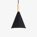 Scandinavian Wood And Aluminum Pendant Light With Three-Color Light For Dining Room in Black — Greenwich Home & Living