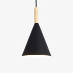 Scandinavian Wood And Aluminum Pendant Light With Three-Color Light For Dining Room in Black — Greenwich Home & Living