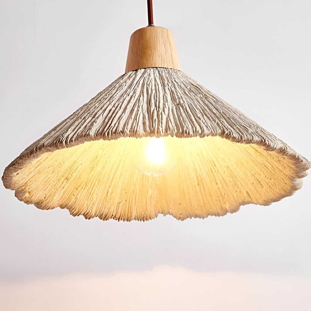 Rustic Wood and Concrete-Look Pendant Light With Warm White Glow for Dining Room — Greenwich Home & Living