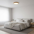 Minimalist Solid Wood Flush Mount Ceiling Light With Tri-Color Lighting — Greenwich Home & Living